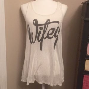 “Wifey” tank-Razorback cut Size large